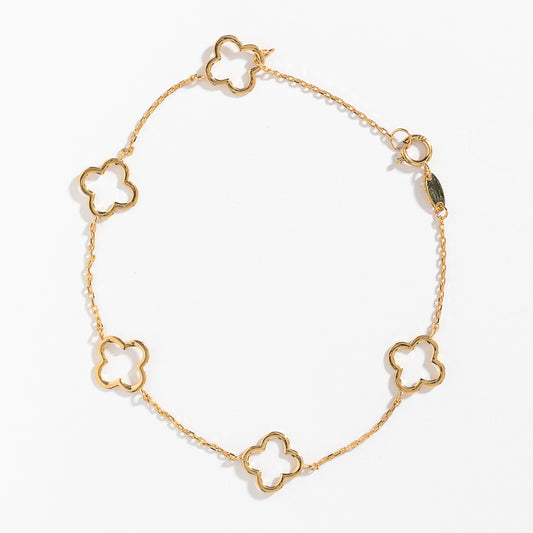 Open Flower Bracelet in 10K Yellow Gold