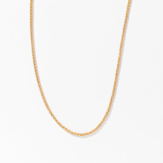 10K Yellow Gold Diamond Cut Square 1.2mm Wheat Chain (18")
