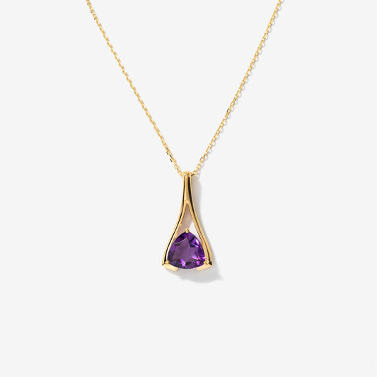 Amethyst Necklace in 10K White Gold