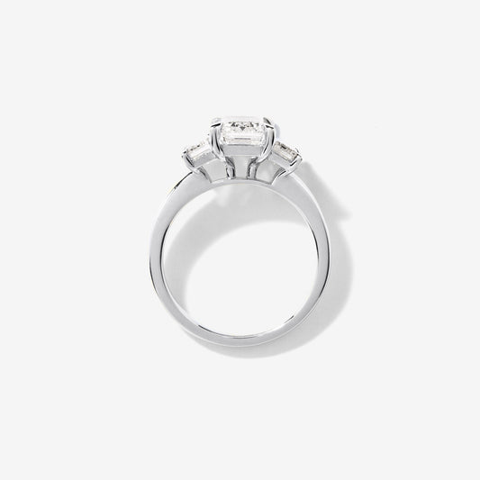 Lab Grown Three Stone Emerald Cut Diamond Engagement Ring in 14K White Gold (3.00 ct tw)