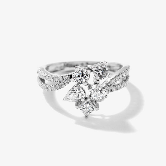 Lab Grown Diamond Cluster Ring in 10K White Gold (1.00 ct tw)