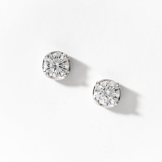 Lab Grown Diamond Stud Earrings in 14K White Gold (1.50 ct tw)