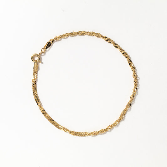 2.2mm 10K Yellow Gold Singapore Bracelet